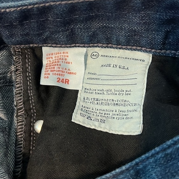 AG Adriano Goldschmied Tomboy Boyfriend Fit Dark Wash Blue Denim Jeans Size 24 - Picture 11 of 14